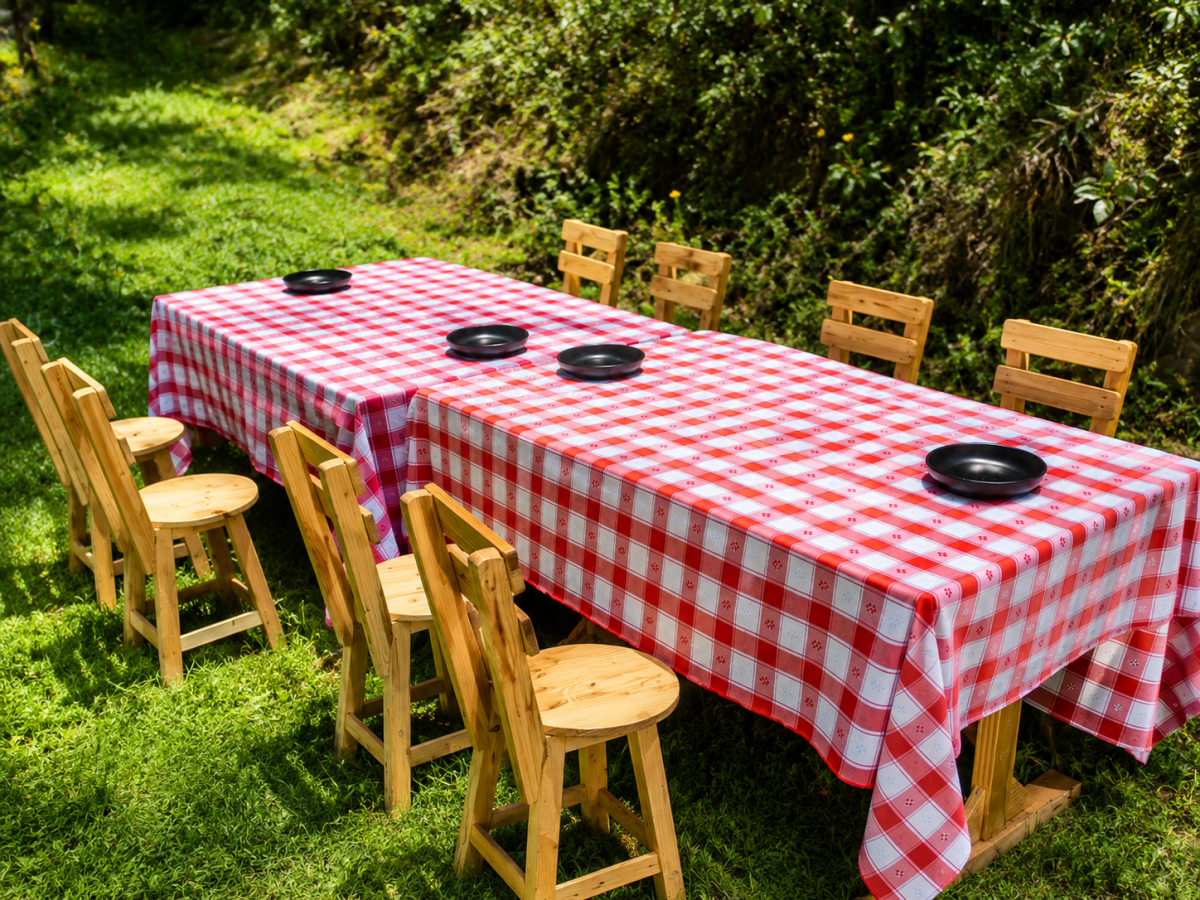 Zona de parrilla y comedor campestre para asados familiares